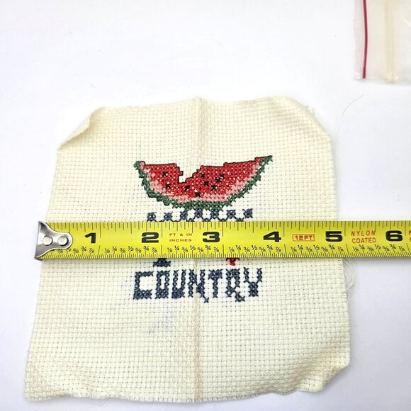 I Love Country Watermelon Cross Stitch Completed 5x5 Fabric Project Decor - Picture 5 of 7